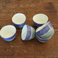 Blue band porcelain coffee cups