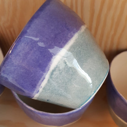 Blue band porcelain tea or coffee cups