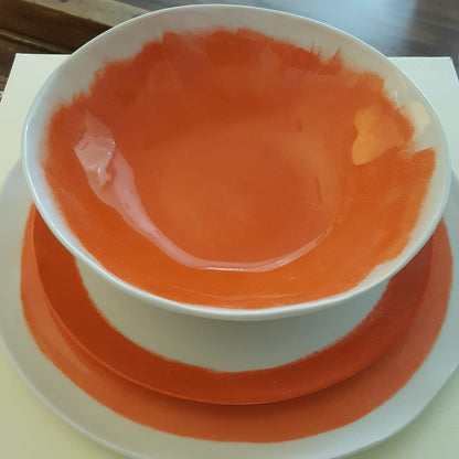 Bertozzi brushed porcelain plate set