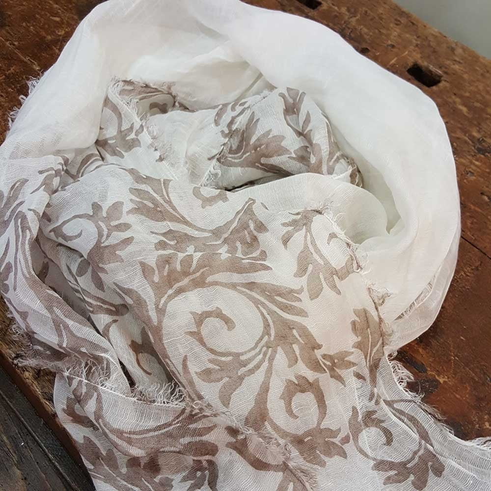 Scarf in silk and linen Bertozzi acanthus collection