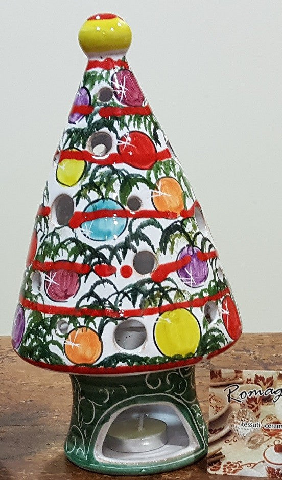 Albero Natale in ceramica multicolore