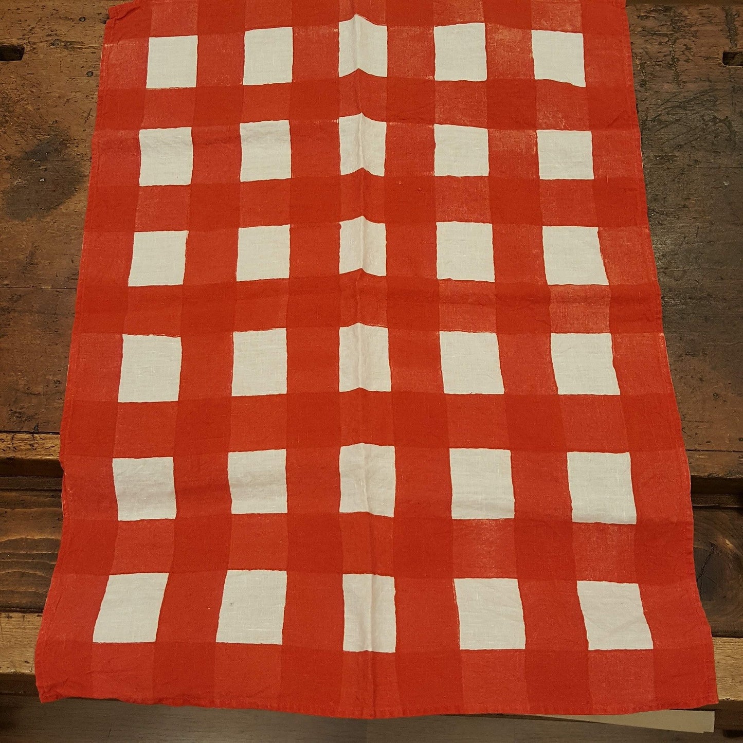Linen placemat/tea towel from the Quadrettato collection