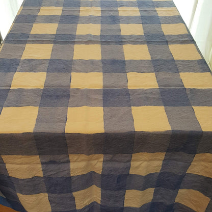 Tablecloth in Light Blue Linen Checkered Collection