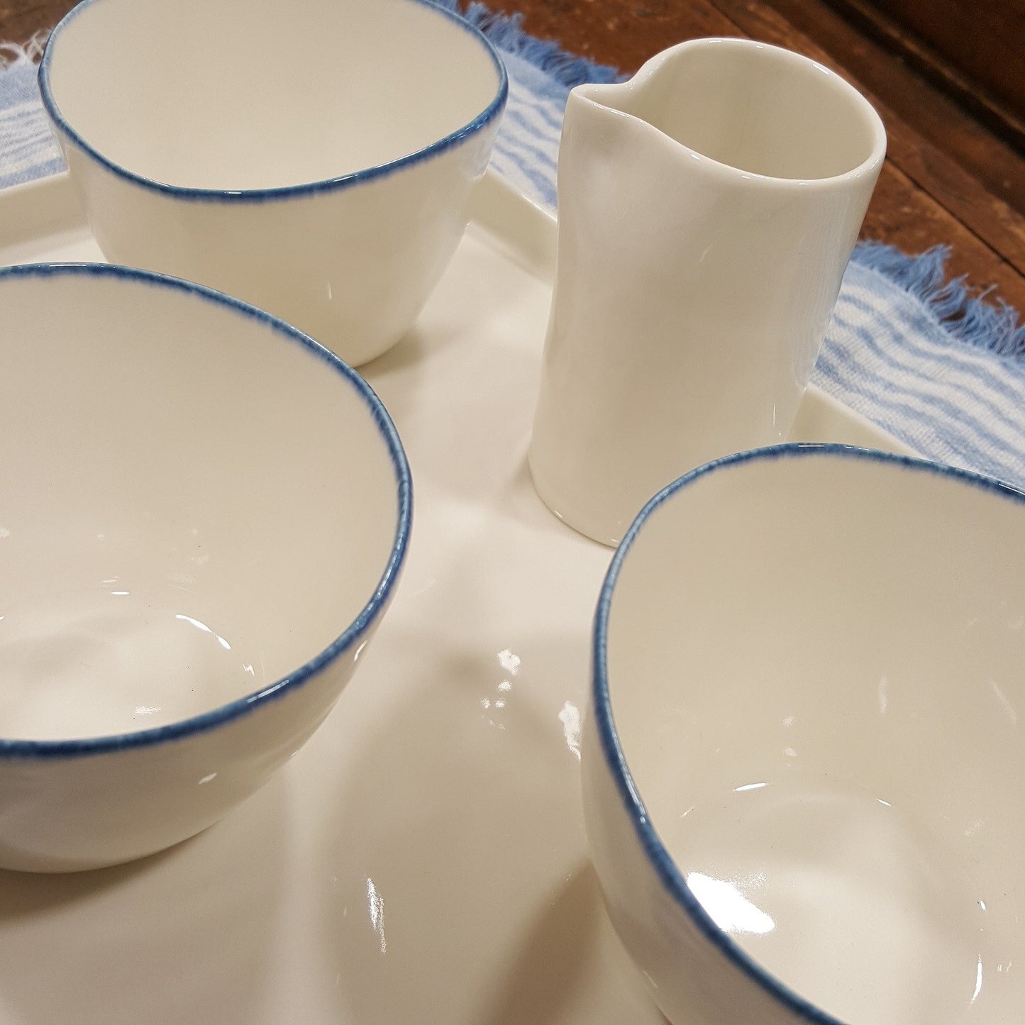 Porcelain coffee service with tray and milk jug
