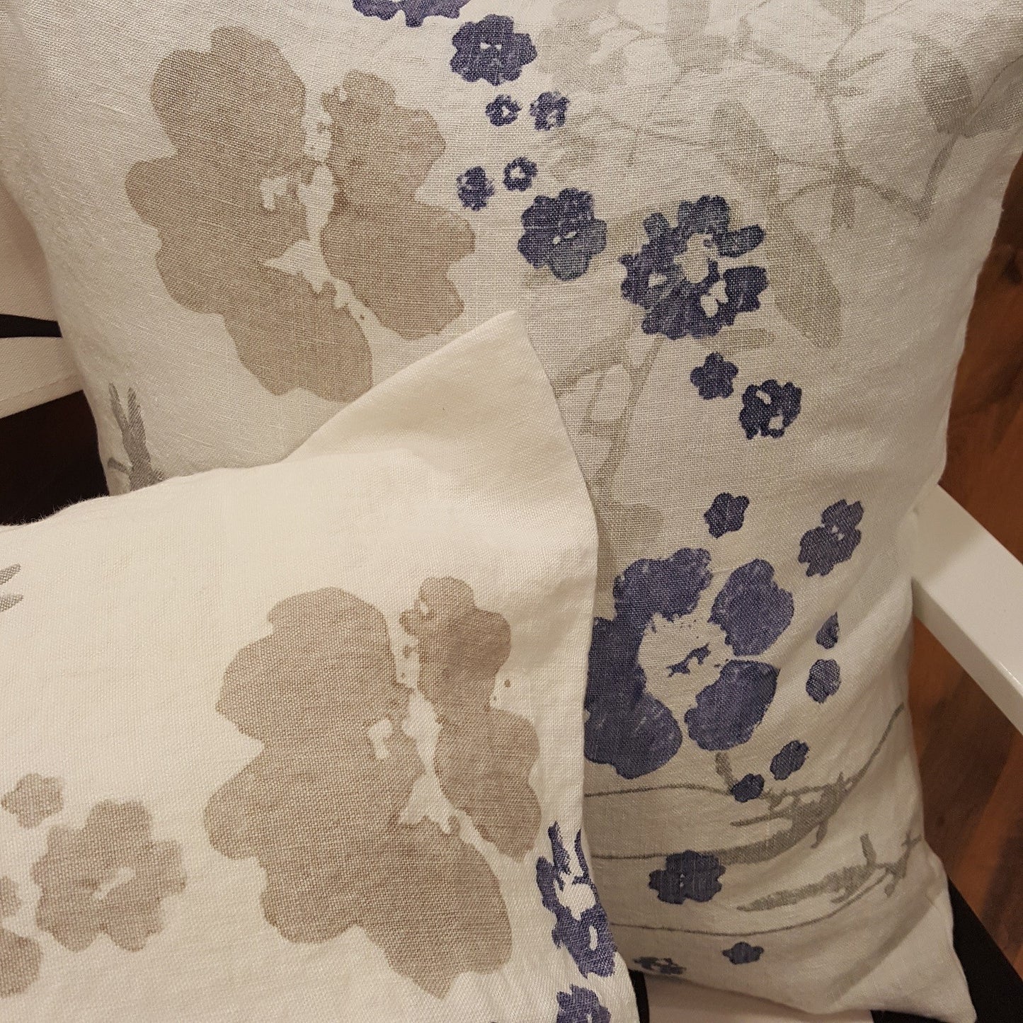 Copri cuscino/federa in lino canvas stampato a mano – Stampe Romagnole