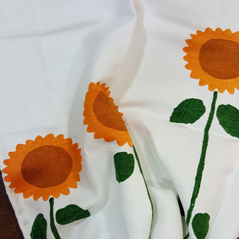 Dishcloths with Romagna print sunflower decoration