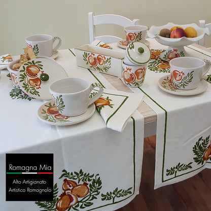 Ceramic breakfast set with pomegranate decoration