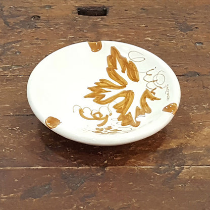 Posacenere in ceramica con decorazione romagnola