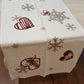 Flakes and Hearts Table Runner in Linen Blend
