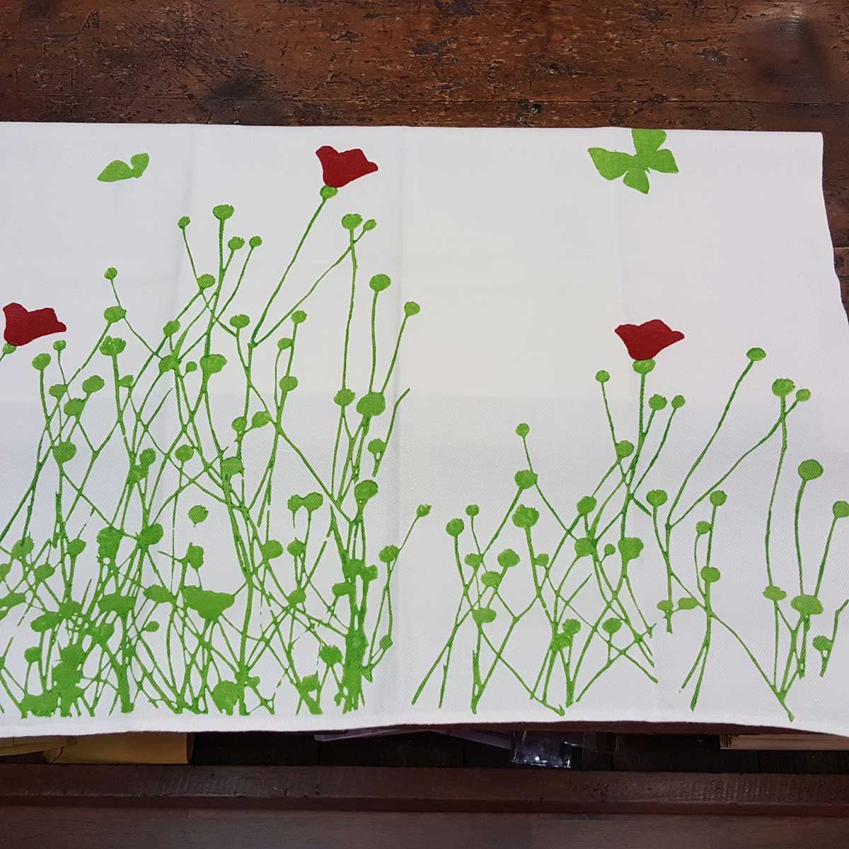 Strofinaccio Stamperia Bertozzi stampato tulipani